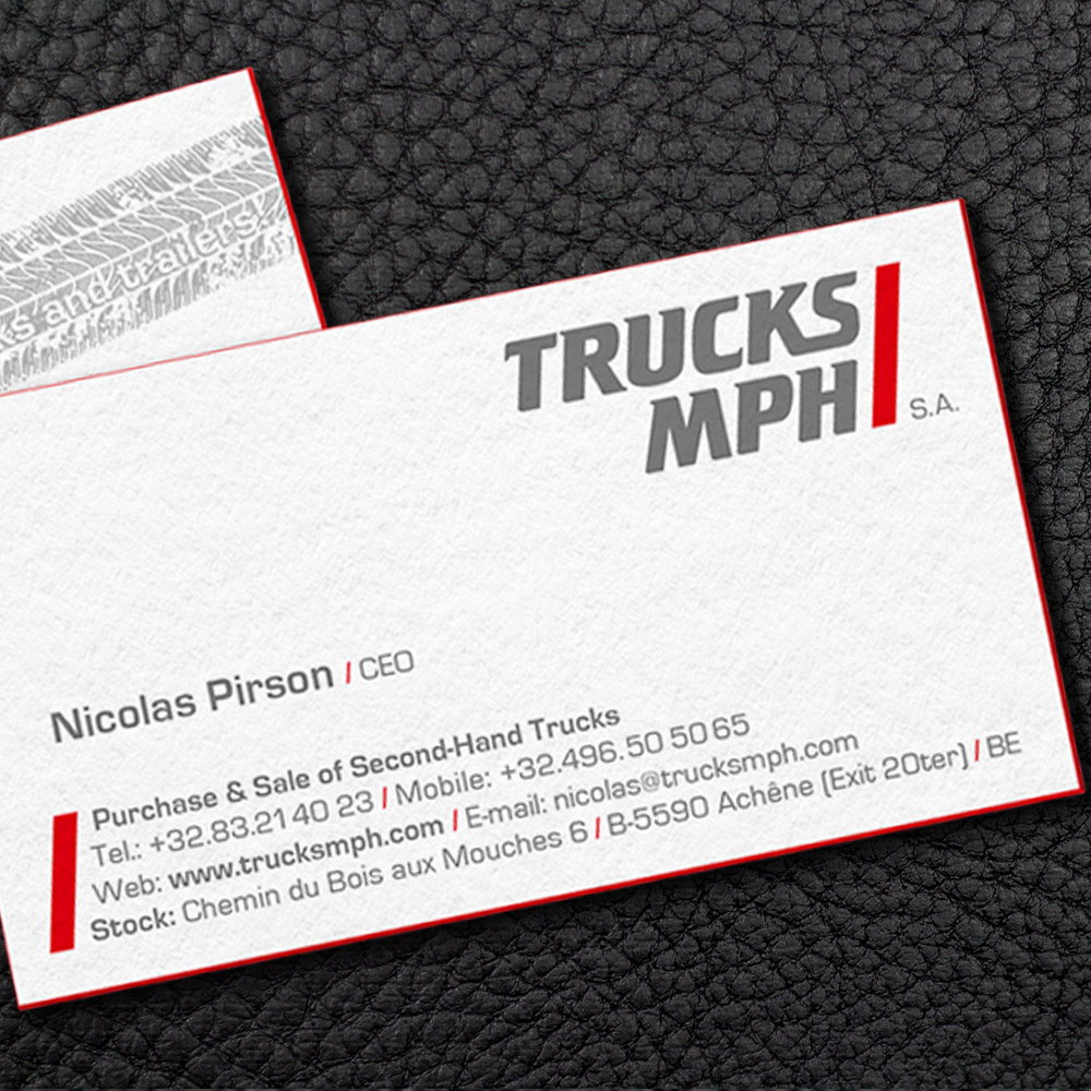 neue Farbschnitt-Visitenkarten Trucks MPH