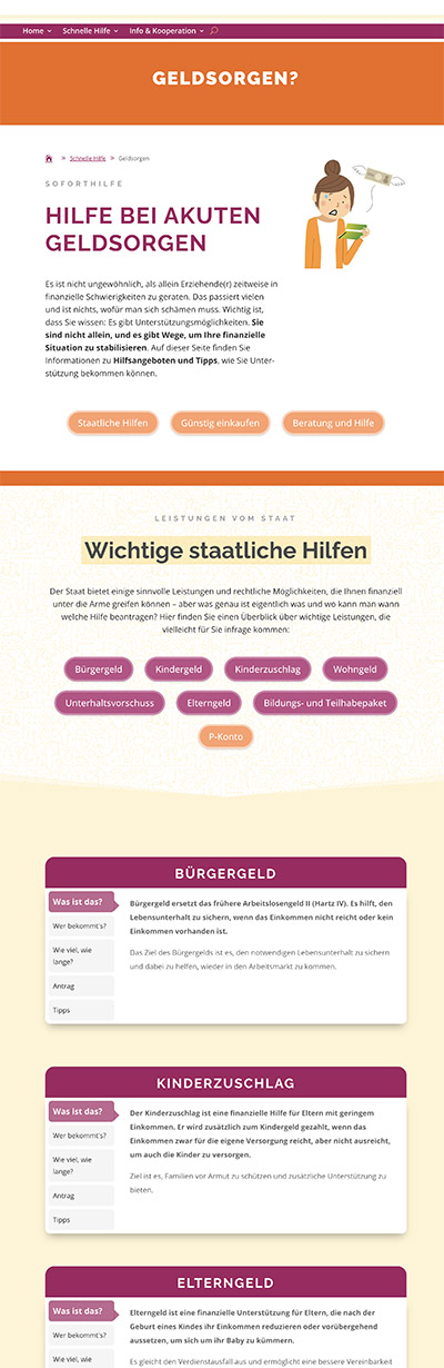 geldsorgen-seite Hilfethemen-Seite